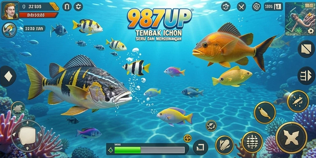 Screenshot menampilkan aksi seru dalam gameplay Tembak Ikan.