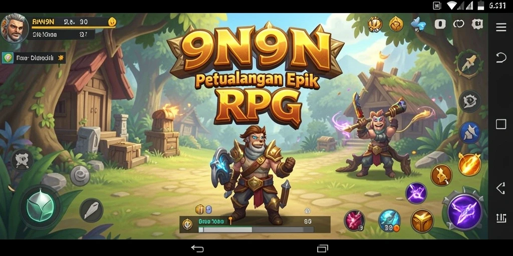 Tangkapan layar menampilkan petualangan mendebarkan dalam 9N9N.