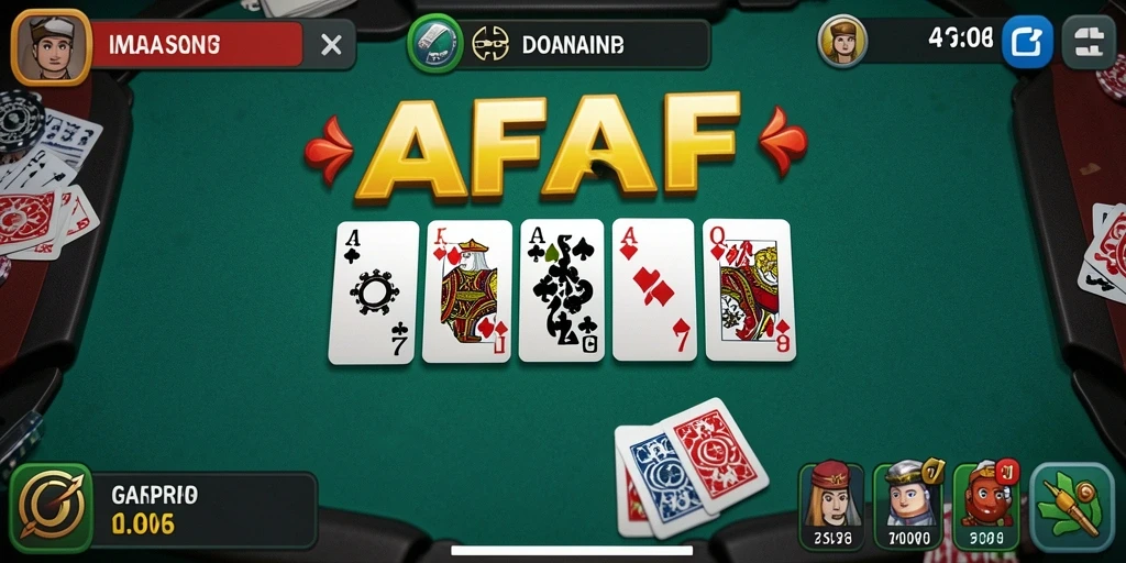 Screenshot utama AFAF menunjukkan aksi bermain domino yang seru.