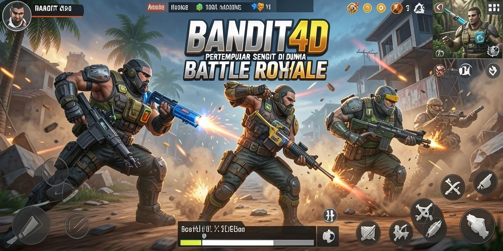 Tangkapan layar utama yang menampilkan aksi seru di BANDIT4D.
