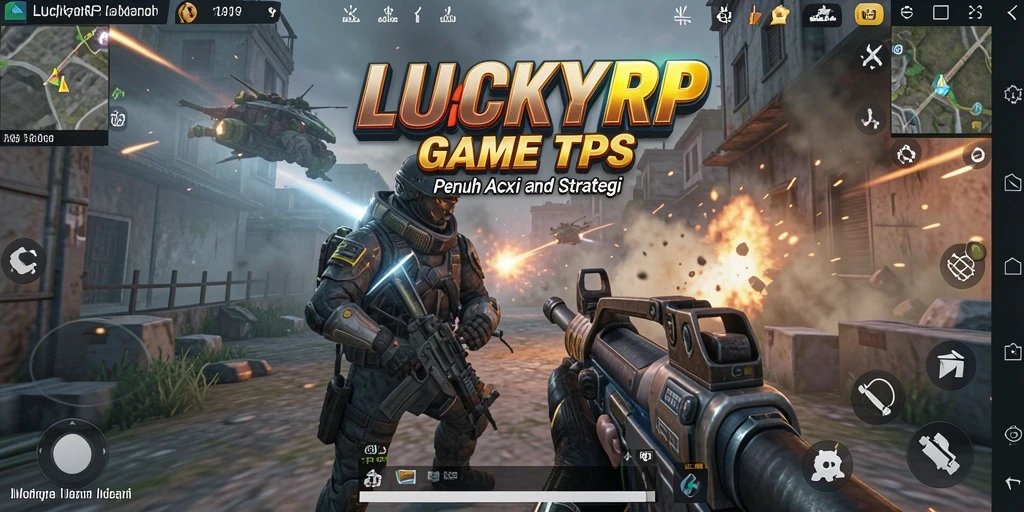 Tangkapan layar gameplay LUCKYRP dengan aksi tembak-menembak yang mendebarkan.